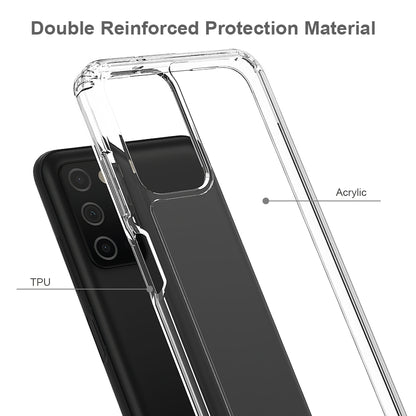 For Samsung Galaxy A03S Hybrid Transparent Clear Acrylic Back Hard PC & Soft TPU Full Protective Bumper Extra Shock-Absorb  Phone Case Cover