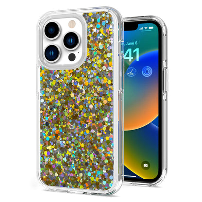 For Apple iPhone XR Colorful Glitter Bling Sparkle Epoxy Glittering Shining Hybrid Hard TPU Silicone Shockproof  Phone Case Cover