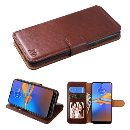 For Motorola Moto E6 Plus PU Leather Wallet with Credit Card Holder Storage Folio Flip Pouch Stand  Phone Case Cover