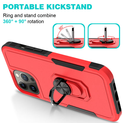 For Samsung Galaxy A53 5G Hybrid Rugged Hard Drop-Proof 3 Layer Protection Military Grade Armor with Metal Ring Stand  Phone Case Cover