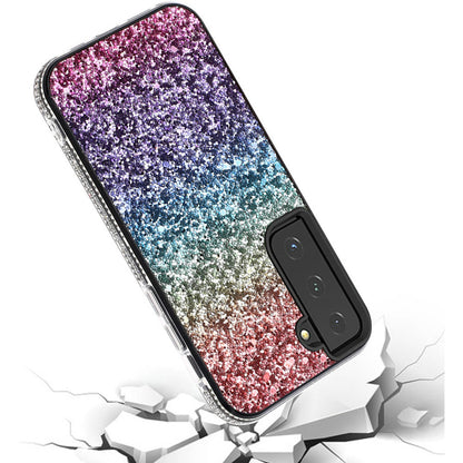 For Apple iPhone 14 /Plus Pro Max Rhinestone Sparkling Rainbow Gradual Glitter Full Diamonds Bling Hybrid Rugged  Phone Case Cover