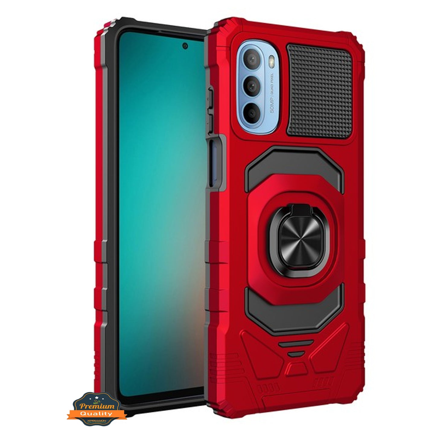 For Motorola Moto G 5G 2022 Hybrid Magnetic Car Mount Ring Kickstand Stand Holder Armor Hard Protective [Military Grade]  Phone Case Cover