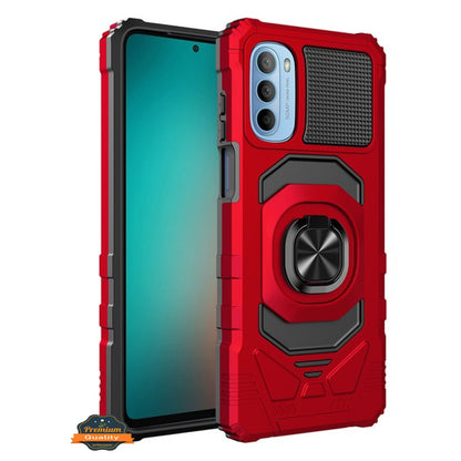 For Motorola Moto G 5G 2022 Hybrid Magnetic Car Mount Ring Kickstand Stand Holder Armor Hard Protective [Military Grade]  Phone Case Cover
