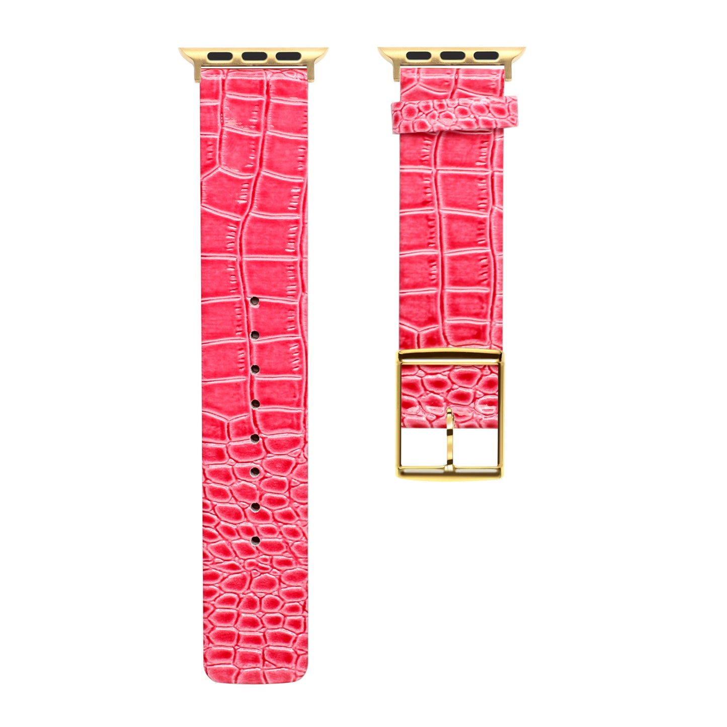 For Apple Watch Size 38/40/41mm Genuine Leather Replacement Band Strap Hybrid Wristbands Design Gold Buckle for iWatch Series 7/SE/6/5/4/3/2/1  Phone Case Cover