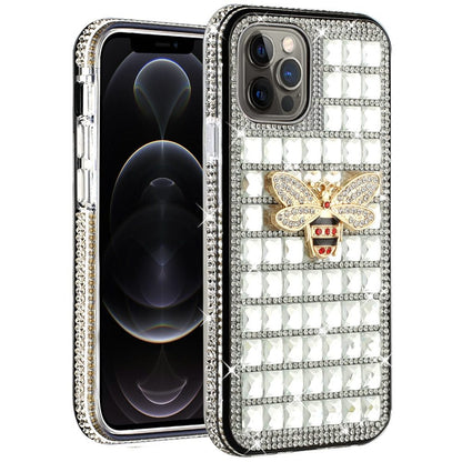 For Apple iPhone SE 2022 /SE 2020/8/7 Fashion Luxury 3D Bling Diamonds Rhinestone Jeweled Ornament Crystal Hybrid Hard  Phone Case Cover