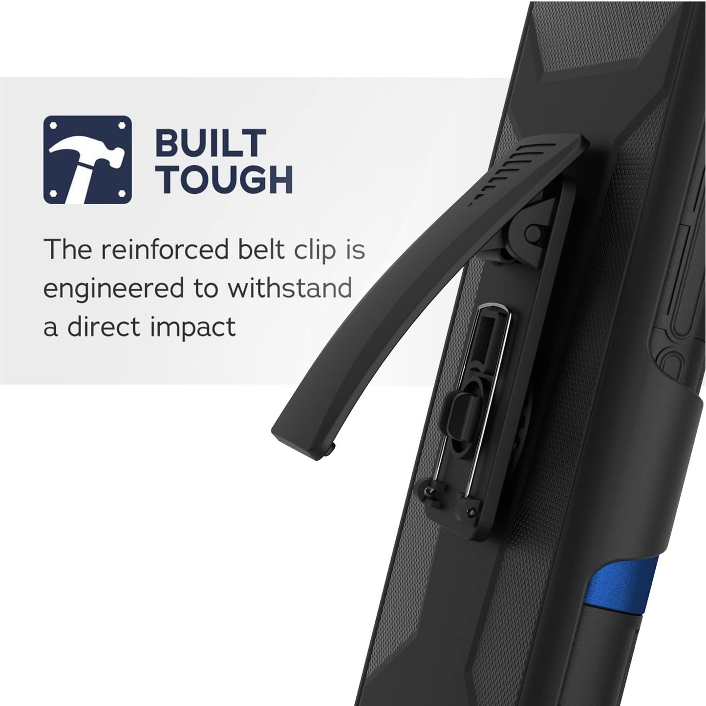 For TCL 20 XE Hybrid Belt Clip Holster with Built-in Kickstand, Heavy Duty Protective Shock Absorption Armor Defender Rugged Black Phone Case Cover