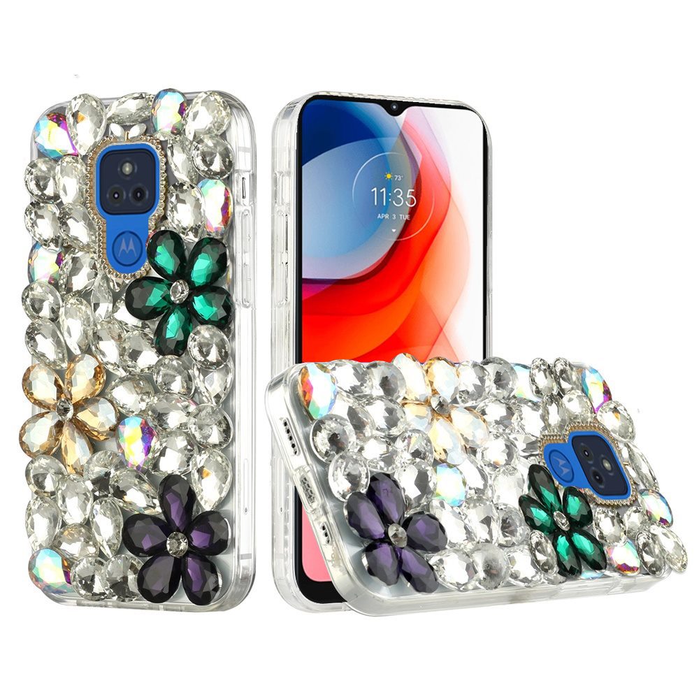For Apple iPhone SE 3 (2022) SE/8/7 Bling Clear Crystal 3D Full Diamonds Luxury Sparkle Rhinestone Hybrid Green/ Gold/ Purple Phone Case Cover