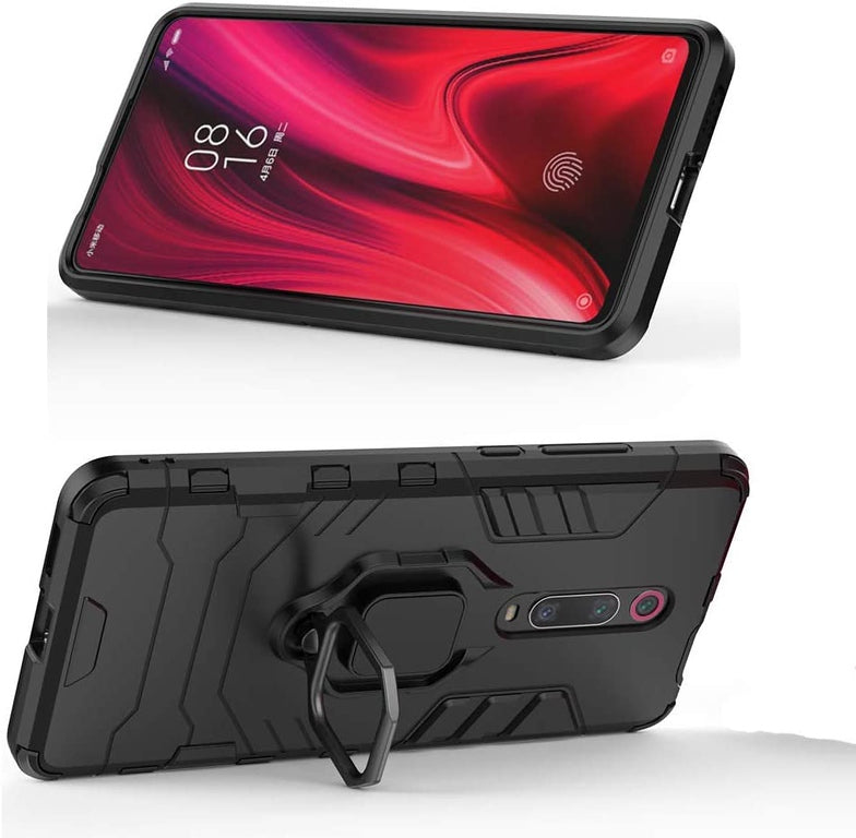 For Samsung Galaxy A03s (2022) Hybrid Heavy Duty Armor Protective Bumper with 360° Degree Ring Holder Kickstand [Military-Grade]  Phone Case Cover
