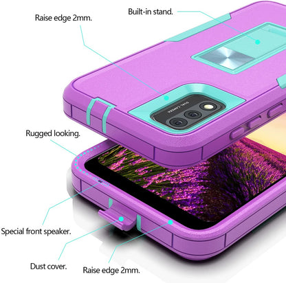 For Apple iPhone 14 (6.1") Military Grade Full-Body Rugged with Kickstand Hybrid Heavy Duty Support Car Mount Holder  Phone Case Cover