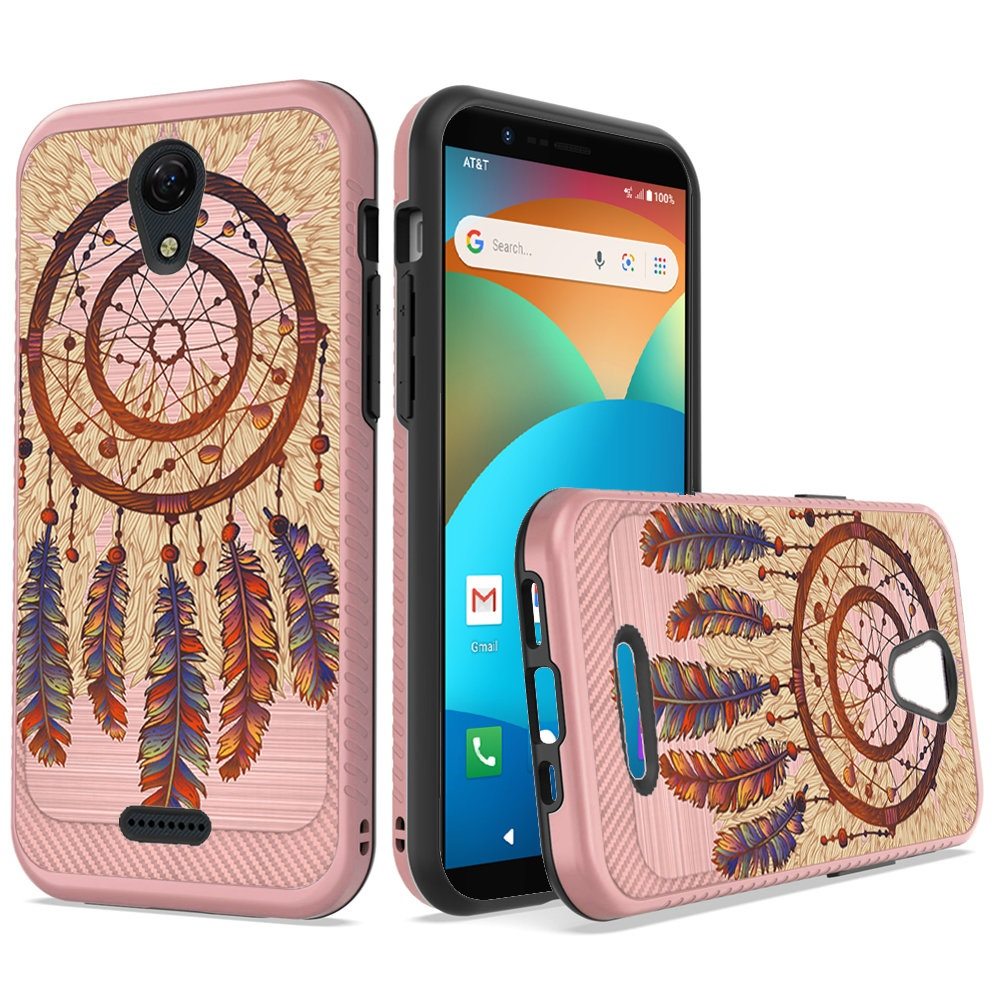 For Cricket Icon 2 Cute Design Printed Pattern Fashion Brushed Texture Shockproof Dual Layer Hybrid Slim Protective Had PC + TPU Rubber  Phone Case Cover