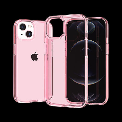 For Apple iPhone 14 Pro Max (6.7") Transparent Shock Absorption Thick TPU Rubber Gel Ultra Thick 3mm Hybrid Protective Pink Phone Case Cover