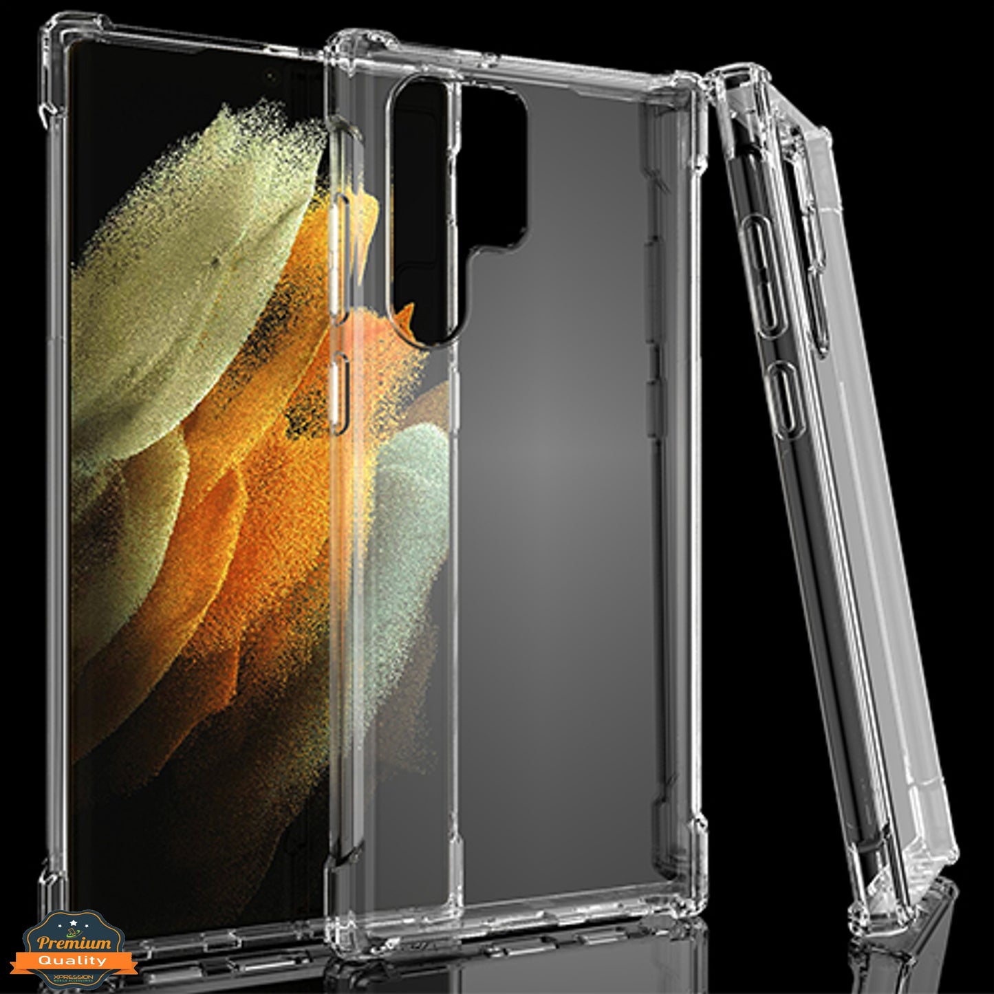 For Samsung Galaxy A03S HD Crystal Clear Hybrid PC+TPU [Four-Corner Protective] Rubber Shockproof Gel Bumper Transparent Clear Phone Case Cover