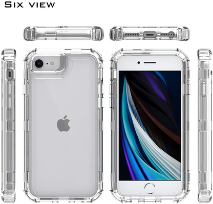 For Apple iPhone 14 Pro (6.1") Heavy Duty Transparent Clear 3 in 1 Hybrid Shockproof Full Edge Hard PC Front Frame Bumper Clear Phone Case Cover