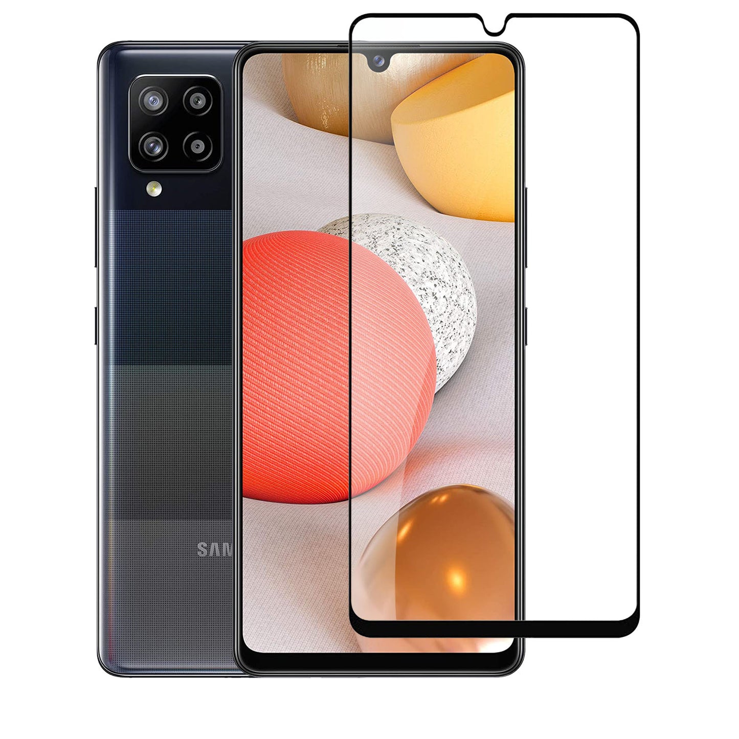 For Samsung Galaxy A42 5G Tempered Glass Screen Protector [Full Coverage] Curved Fit 9H Hardness Glass Screen Protector Clear Black Screen Protector