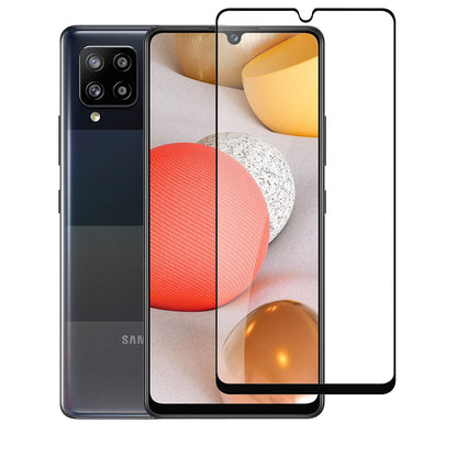 For Samsung Galaxy A42 5G Tempered Glass Screen Protector [Full Coverage] Curved Fit 9H Hardness Glass Screen Protector Clear Black Screen Protector