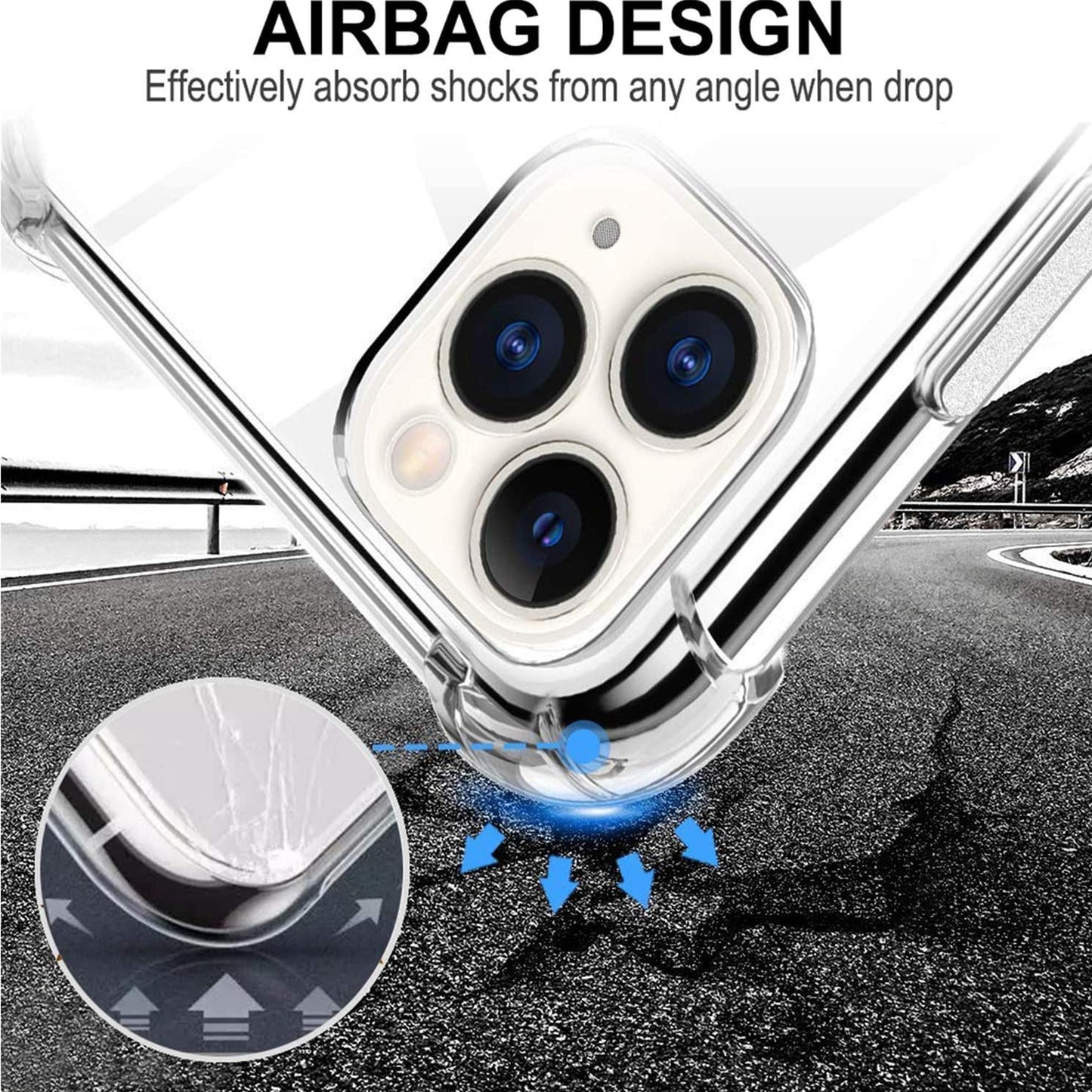 For AT&T Motivate 2 Slim Transparent Protective Hybrid with Soft TPU Rubber Corner Bumper with Raised Edges Shock Absorption Clear Phone Case Cover