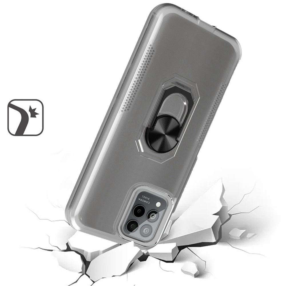 For Nokia G400 5G Clear Transparent Armor Rugged Defender Shockproof Hybrid with Ring Holder Kickstand  Phone Case Cover