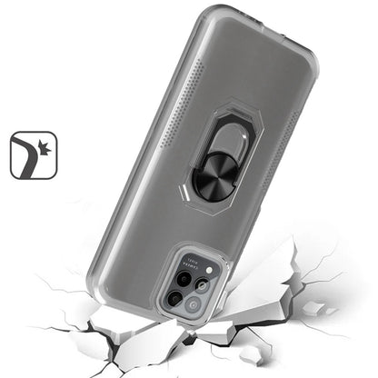 For Nokia G400 5G Clear Transparent Armor Rugged Defender Shockproof Hybrid with Ring Holder Kickstand  Phone Case Cover