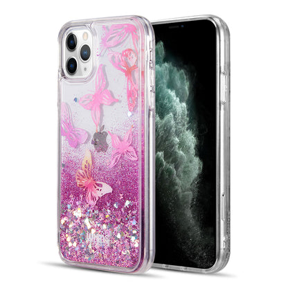 For Apple iPhone 14 /Pro Max Quicksand Waterfall Liquid Glitter Sparkling Design Floating Bling Hybrid  Phone Case Cover