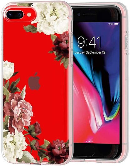 For Samsung Galaxy A03 Core Floral Patterns Design Transparent Silicone Shock Absorption Bumper Slim Hard PC Back  Phone Case Cover