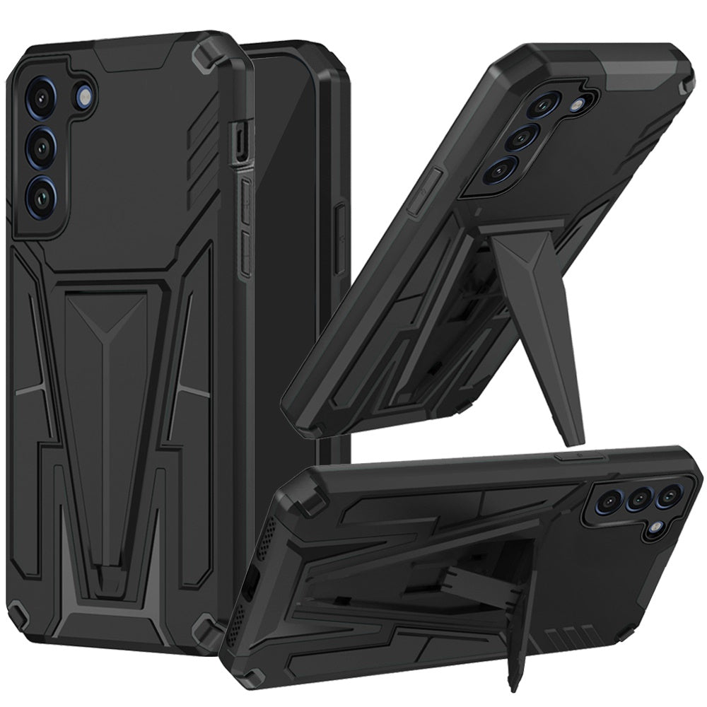 For Samsung Galaxy S21 FE /Fan Edition Heavy Duty Protection Hybrid Built-in Kickstand Rugged Shockproof Military Grade Dual Layer  Phone Case Cover