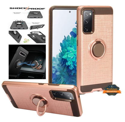For Revvl V+ Plus 5G (T-Mobile /Metro) Hybrid 360° Ring Armor Shockproof 2 in 1 Holder with Ring Stand for Magnetic Car Mount  Phone Case Cover