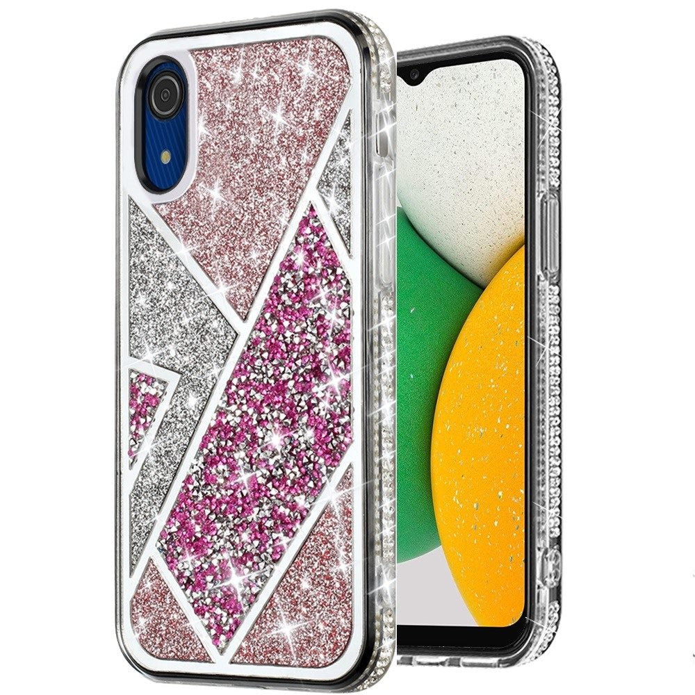 For Samsung A03 Core Glitter Bling Diamond Rhinestone Sparkly Bumper Fashion Shiny Cute Fancy Cases Hybrid Rugged PC  Phone Case Cover