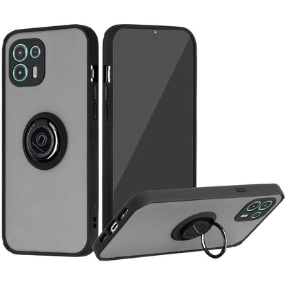 For Motorola Edge 20 Lite Hybrid Protective PC & TPU Shockproof with 360° Rotation Ring Magnetic Metal Stand & Covered Camera  Phone Case Cover