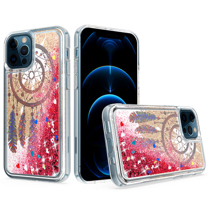 For Apple iPhone 13 (6.1") Quicksand Design Liquid Glitter Bling Hybrid Floating Flowing Sparkle Colorful TPU Protective  Phone Case Cover