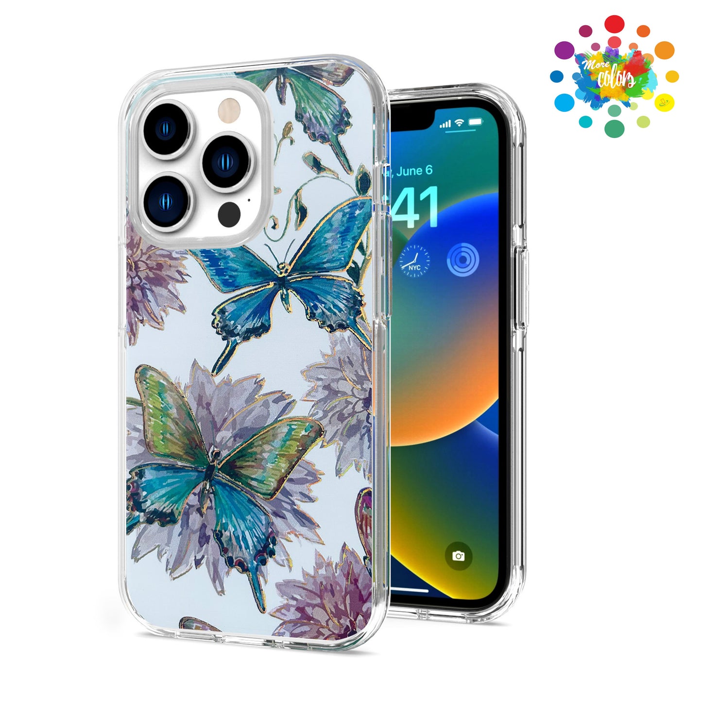 For Apple iPhone 14 /Plus Pro Max Stylish Gold Layer Printing Design Hybrid Rubber TPU Shockproof Armor Rugged  Phone Case Cover