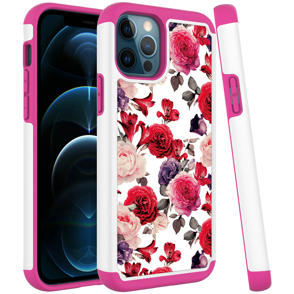 For Apple iPhone 13 Pro Max (6.7") Beautiful Design Tuff Hybrid Heavy Duty Sturdy Shockproof Full Body Soft TPU Hard Protective  Phone Case Cover
