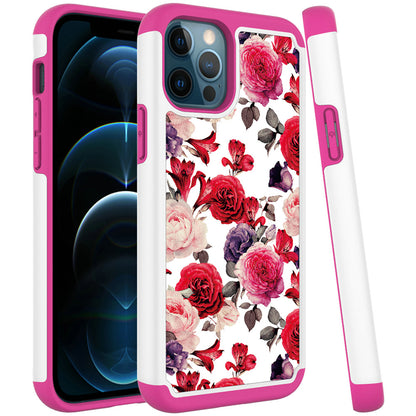 For Apple iPhone 13 Pro Max (6.7") Beautiful Design Tuff Hybrid Heavy Duty Sturdy Shockproof Full Body Soft TPU Hard Protective  Phone Case Cover