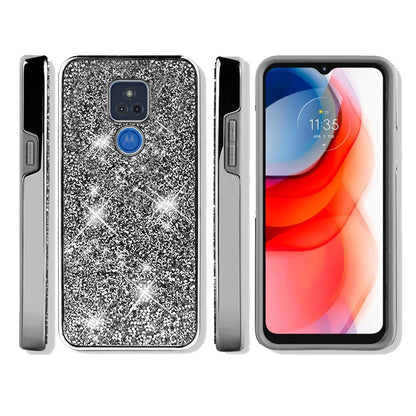 For Apple iPhone 13 Pro Max (6.7") Bling Rhinestone Diamond Shiny Glitter Hybrid Bumper Dual Layer Defender Rugged Shell Hard PC Soft TPU Rubber Protective  Phone Case Cover