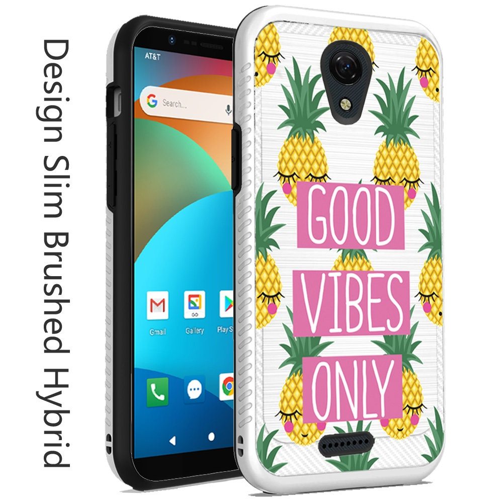 For Cricket Icon 2 Cute Design Printed Pattern Fashion Brushed Texture Shockproof Dual Layer Hybrid Slim Protective Had PC + TPU Rubber  Phone Case Cover