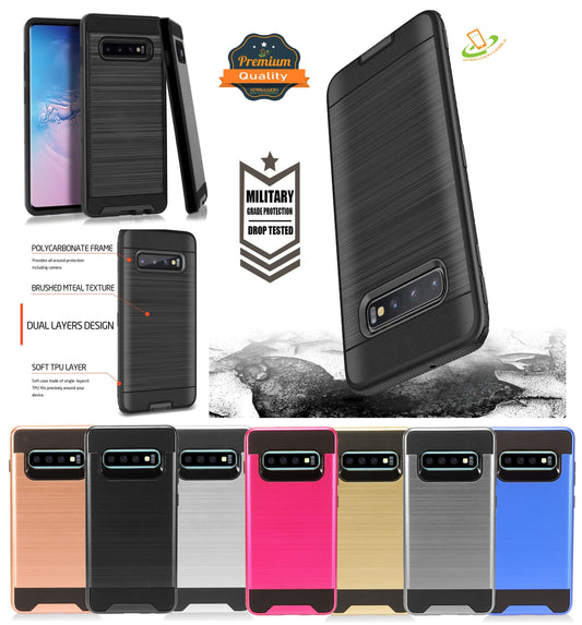 For Samsung Galaxy A03S Brushed Texture Slim Hybrid Shockproof Dual Layer Hard PC TPU Silicone Armor Rugged Protective  Phone Case Cover