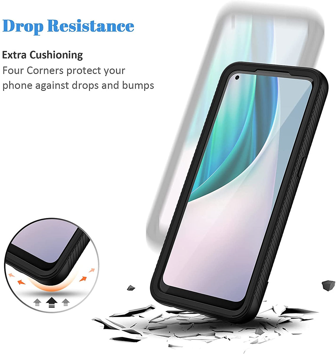 For Samsung Galaxy A03 Core Armor Slim Hybrid Double Layer Hard PC + TPU Transparent Back Rugged Frame Shockproof  Phone Case Cover