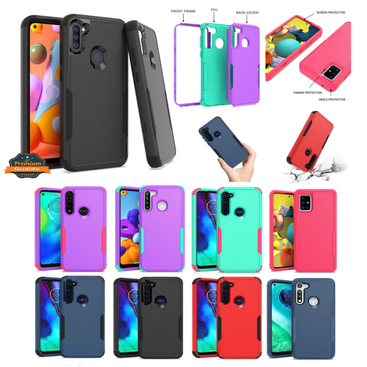 For Apple iPhone 14 /Pro Max Slim Hybrid Shockproof Silicone Rubber TPU + Hard PC Heavy Duty Three Layer Body Protection  Phone Case Cover