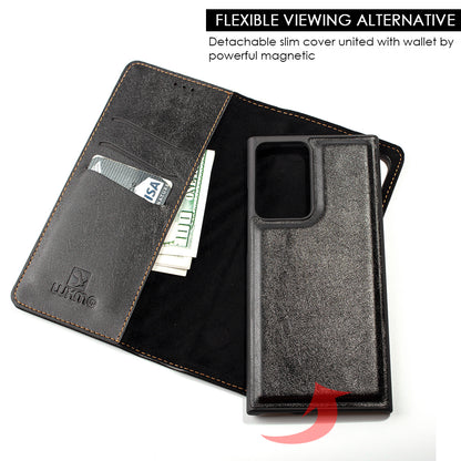 For Apple iPhone 14 /Plus Pro Max Leather Wallet Pouch Magnetic Detachable Card Slot Removable Flip Stand  Phone Case Cover