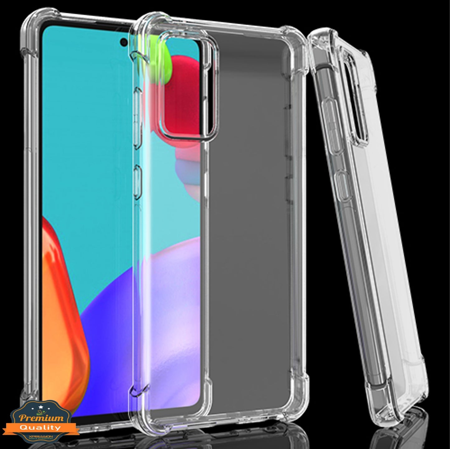 For Samsung Galaxy A13 5G HD Crystal Clear Ultra Hybrid PC+TPU [Four-Corner Protective] Rubber Shockproof Gummy Gel Bumper Transparent Clear Phone Case Cover