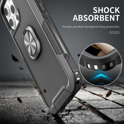 For Apple iPhone 14 Plus (6.7") Heavy Duty 3in1 Magnetic Ring Kickstand Hybrid Shockproof Military-Grade Drop Protection  Phone Case Cover