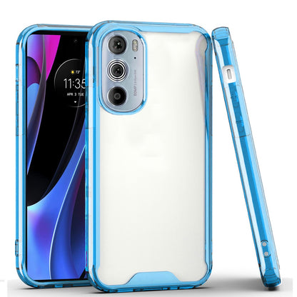 For Motorola Edge+ 2022 /Edge Plus Colored Shockproof Transparent Hard PC Rubber TPU Hybrid Shell Thin Slim Protective  Phone Case Cover