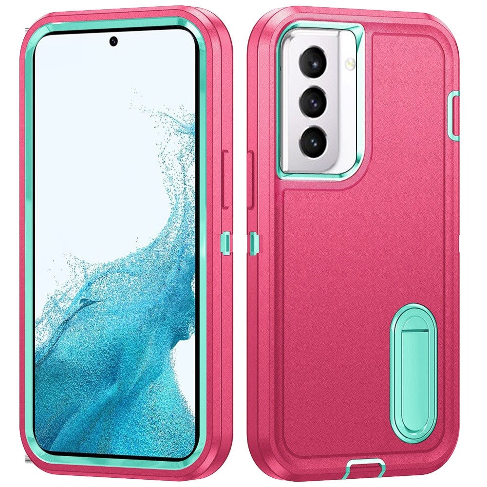 For Samsung Galaxy S22 /Plus Ultra Hybrid 3 Layers 3in1 Hard PC Shockproof with Kickstand Heavy Duty TPU Rubber Anti-Drop  Phone Case Cover
