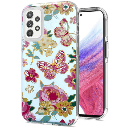 For Samsung Galaxy A53 5G Stylish Gold Layer Design Hybrid Rubber TPU Hard PC Shockproof Armor Rugged Slim  Phone Case Cover