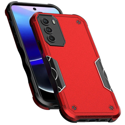 For Apple iPhone 14 Pro (6.1") Tough Shockproof Hybrid Heavy Duty Dual Layer TPU Bumper Rugged Rubber Defend Armor Red Phone Case Cover