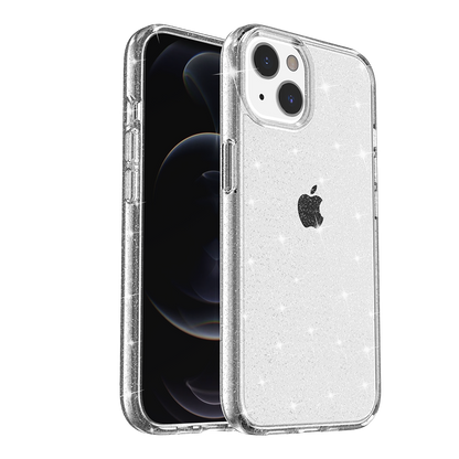 For Samsung Galaxy A03S Transparent Crystal Glitter Shiny Sparkle Bling Sjiny TPU Rubber Hard PC Back Hybrid Armor Frame  Phone Case Cover