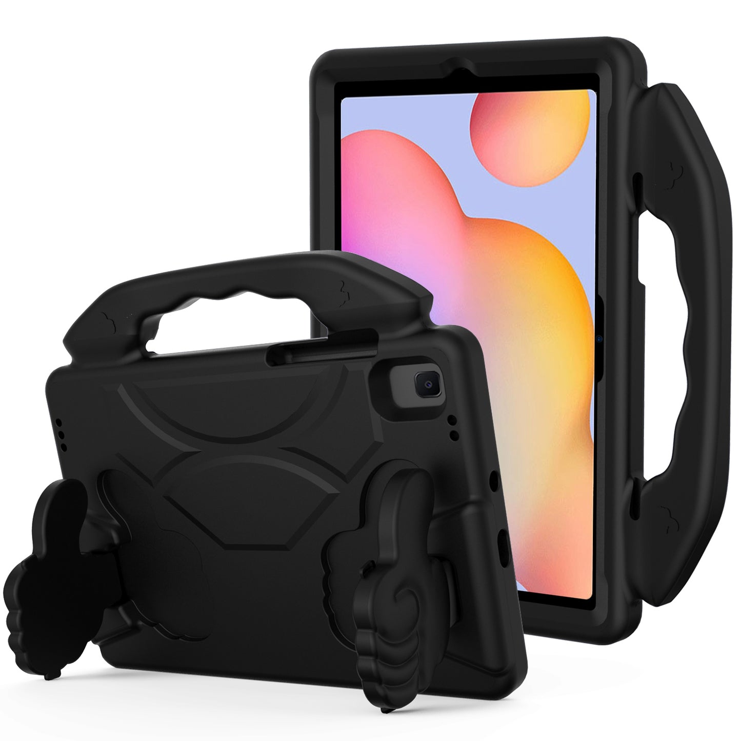 Case for Amazon Kindle Fire HD 7 Hybrid Shockproof Thumbs Up Kickstand Anti-slip Rubber TPU Rugged Kid-Friendly Bumper Tablet Black Tablet Cover