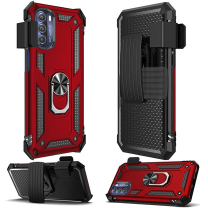 For Motorola Moto G Stylus 5G 2022 Hybrid with Belt Clip Holster Ring Stand Holder, Military Grade Fit Magnetic Car Mount  Phone Case Cover