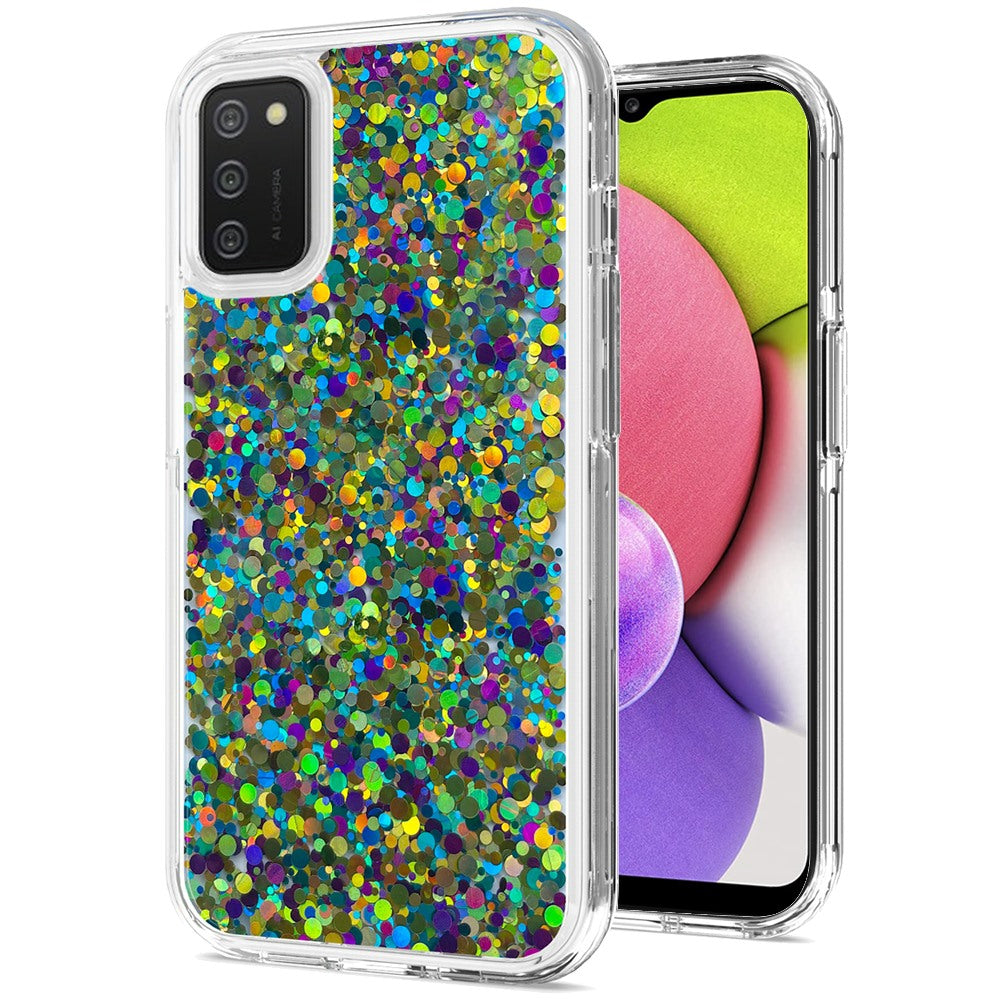 For Apple iPhone 14 Pro Max (6.7") Colorful Glitter Bling Sparkle Epoxy Glittering Shining Hybrid Hard Shockproof  Phone Case Cover