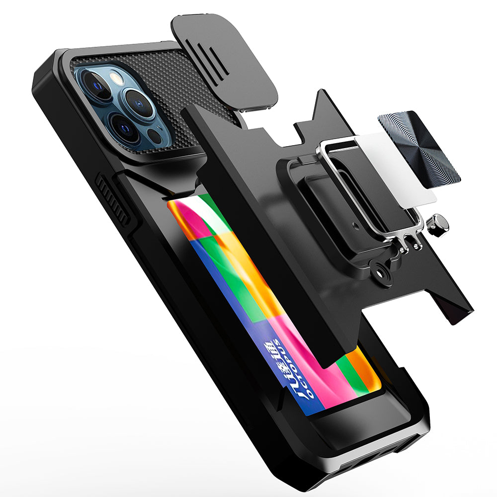 For Samsung Galaxy A02S Wallet Case with Ring Stand, Slide Camera Cover and Credit Card Holder, Military Grade Shockproof  Phone Case Cover