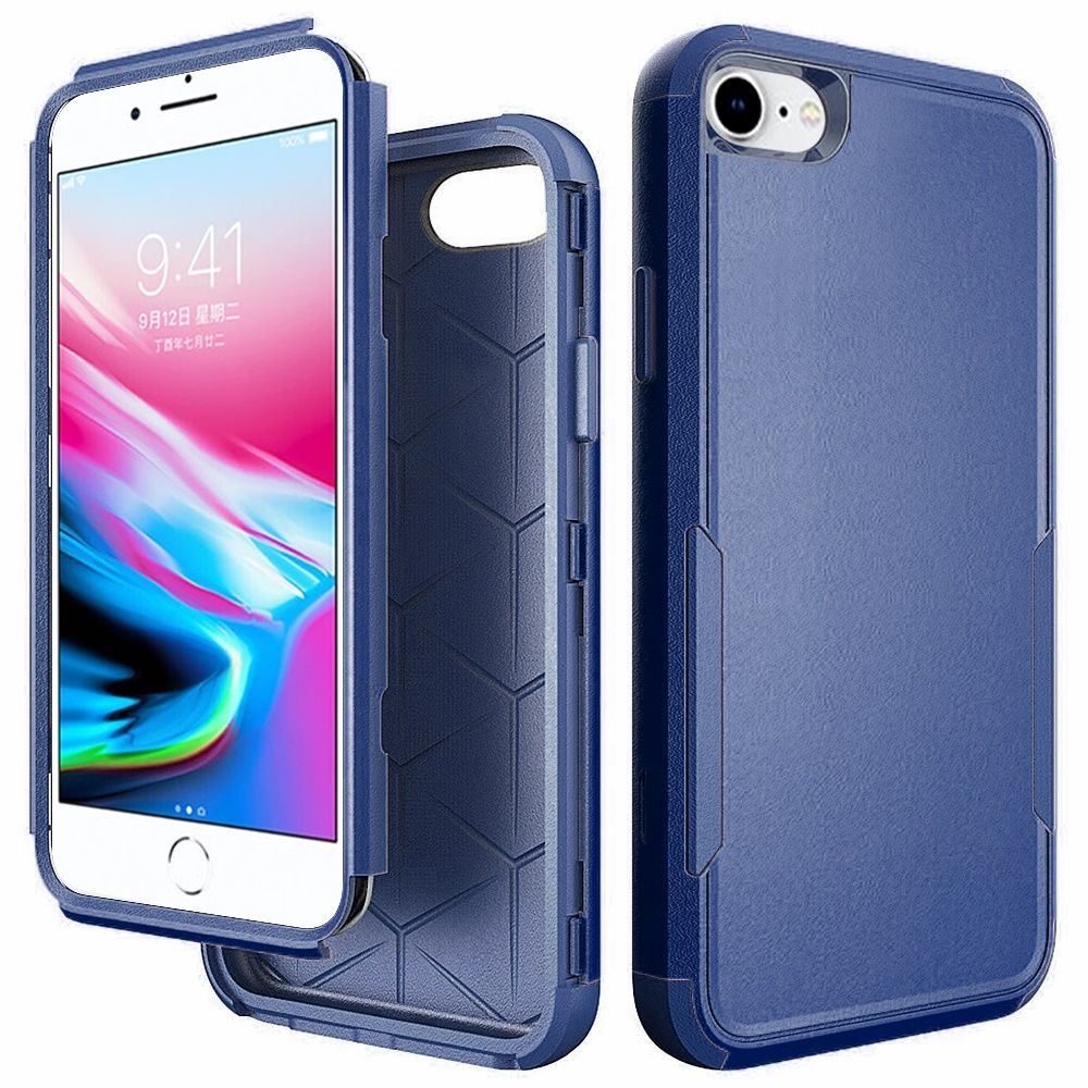 For Apple iPhone SE 3 (2022) SE/8/7 Hybrid Rugged Hard Shockproof Drop-Proof with 3 Layer Protection, Military Grade Heavy-Duty Armor Design  Phone Case Cover